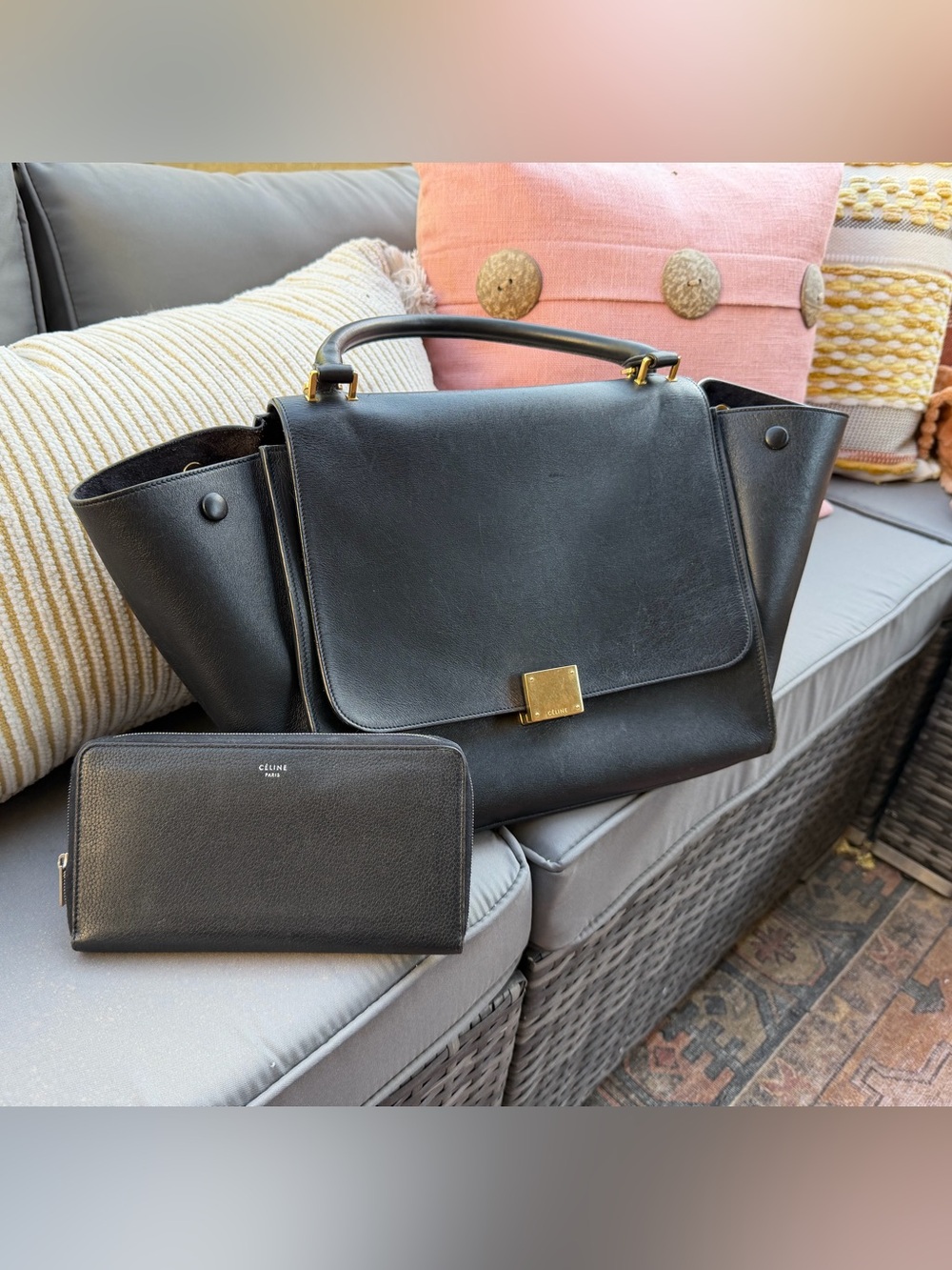 Authentic Celine Trapeze Tote and Wallet